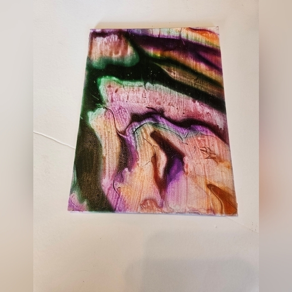 Hand Crafted acrylic pour fluid artwork abstract painting wall decor Upcycled - Picture 7 of 17